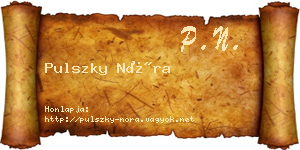 Pulszky Nóra névjegykártya